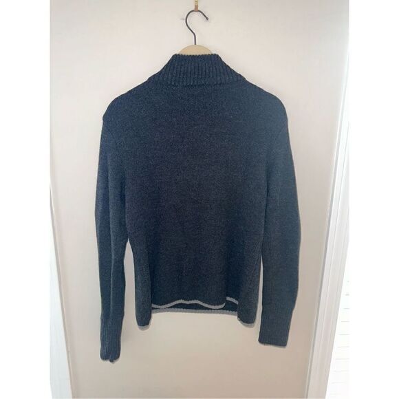 Ibex Sweater Womens M Black 100% Merino Wool Pullover Quarter Zip Mock Neck - Picture 5 of 6